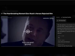 ShortMind clip-detail view showing a virality score of 93, a video preview, clip title, subtitle controls, download button, description, and transcript excerpts.