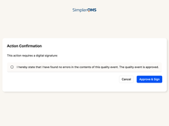 Capture traceable approvals with electronic signatures designed to align with FDA 21 CFR Part 11 requirements.