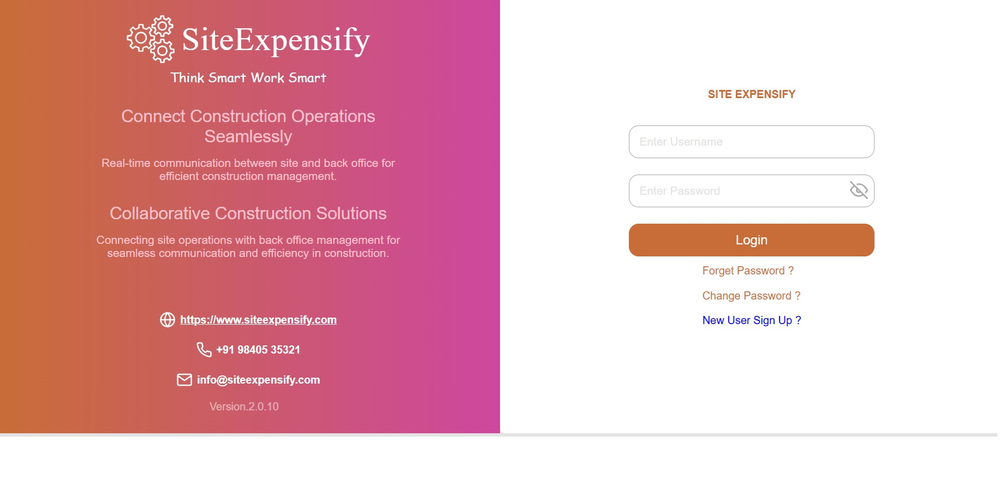 SiteExpensify Screenshot 1