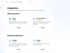 Connect SiteWall with existing SIEM, observability, and reporting platforms including Splunk, Datadog, and Grafana.
