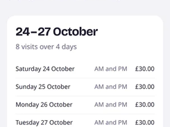Customer booking page: confirm and pay