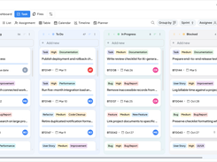 Work management in kanban board view
