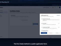 Skilltage candidate-intake screen with a modal for publishing and configuring a candidate application form.