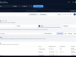 Skilltage candidate-review screen listing processed applicants with match indicators, requirements, and review status.