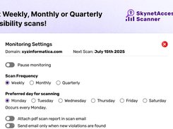Skynet Accessibility Scanning and Monitoring Screenshot 1
