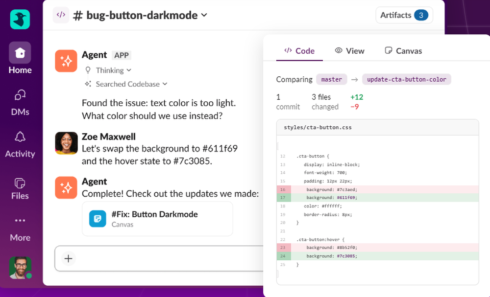 Slack Code Screenshot 1