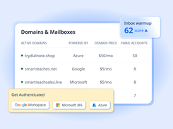 Domain and mailbox management with inbox warmup scores