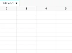 SmoothCSV spreadsheet grid with numbered columns and rows, with "abc" entered in the first cell.