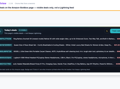 Dark-themed Chilview Today's deals panel listing visible Amazon deal cards with product identifiers, truncated titles, prices, and a Track visible button.