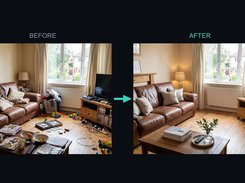 Declutter a furnished room automatically