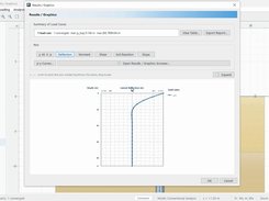 Results / Graphics dialog displaying a single lateral-deflection-versus-depth curve for one load case.