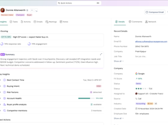 Plan your day with SparrowCRM's AI assistant. Prepare for meetings, get help with outreach, access CRM records, and track overdue tasks from one central workspace.