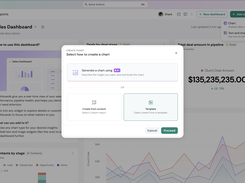 Turn sales data into insights with SparrowCRM's customizable dashboards. Generate charts using AI, start from templates, or build reports from scratch to track pipeline health, deal stages, and sales performance.