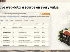 Live web data, structured, with the source of every value.