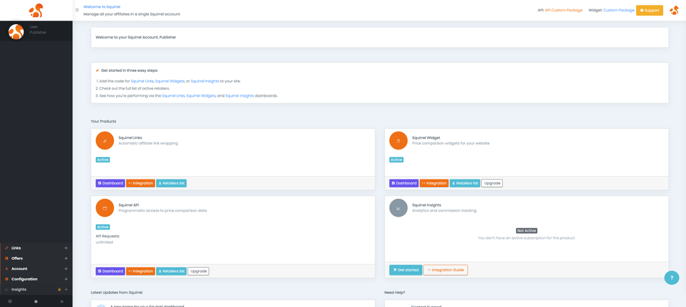 Main entry Dashboard