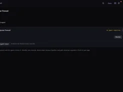 StaticSpider Firewall settings page with agent status, Monitor and Block modes, and a rotate agent token control.