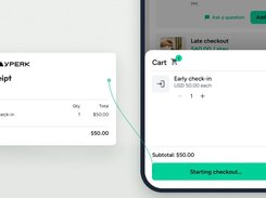 Guest cart for an early check-in add-on alongside a paid receipt.