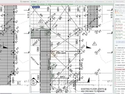 SteelTally comparison view showing previous and current versions of a structural plan alongside a revision summary panel.