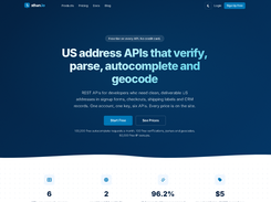 Home page: six APIs, one key, free tier on every API