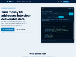 Address verification live demo: corrected address, ZIP+4, county and deliverability status