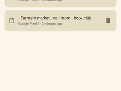 Auto Sticki mobile screen for pushing clipboard items to other devices.