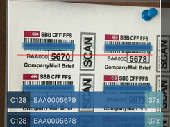 Scanning Code 128 barcodes from a sheet