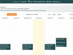 One training calendar for the whole staff: sessions, coaches and courts