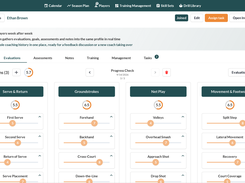 Evaluate every athlete against shared skill areas, averages update instantly
