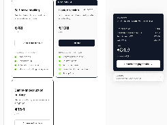 Booking-plan interface comparing Self-serve booking, selected Hosted session, and Campaign production package, with a €84.8 reservation summary.