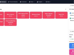 Checkout with split tips and payments
