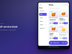 Self-service kiosk. Illustrative product view - fictional demo data.