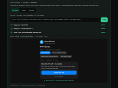 Cancel deflection — save offers at the cancel button
