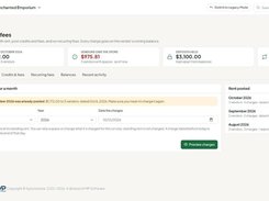 Rent and fees: booth rent, credits and recurring fees posted to each vendor's ledger
