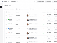 Manage visits, track visitor statuses, and see who’s on-site in real time – all from one clear dashboard.