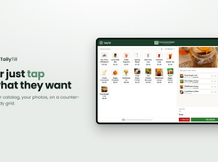 Your catalog with your own photos, on a counter-ready tap-to-add grid.