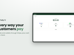 Cards and wallets through Stripe, plus cash, check and pay-by-QR.