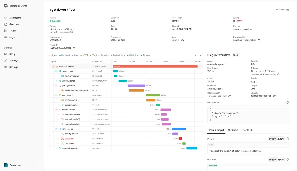 telemetry.dev Screenshot 1