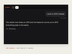 Tellcut revision panel showing an instruction to change a game animation outcome.