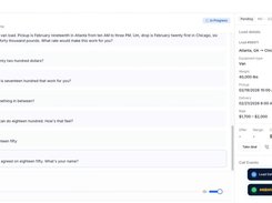 Ten8 negotiates a rate with a carrier in real time.