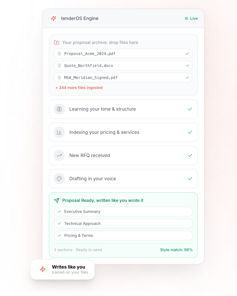 tenderOS Screenshot 1