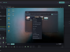 The desktop in its own window, with an image gallery and a file menu to download, compress, copy, rename or change permissions.