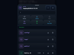 TermiGram SFTP file manager with remote folders and files