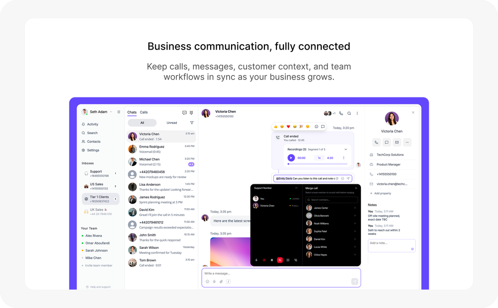 Business communication, fully connected.