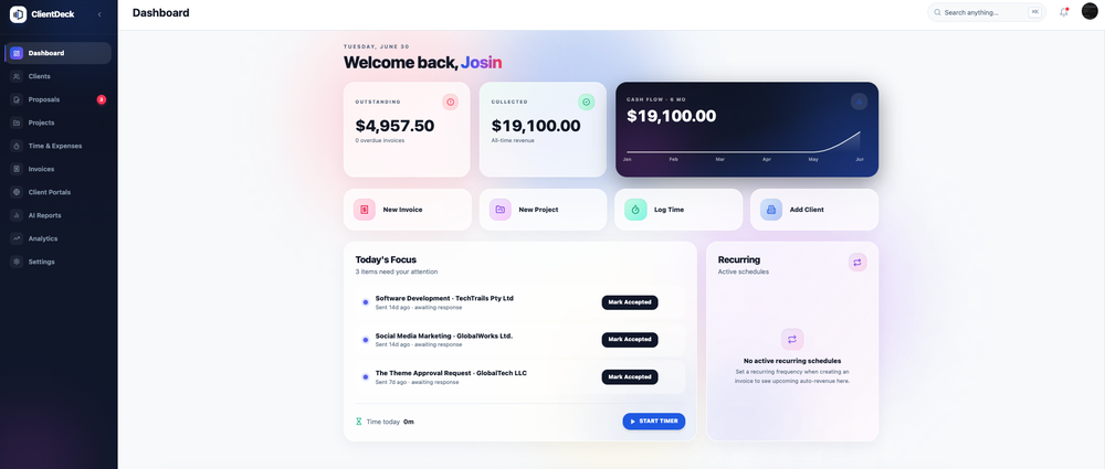 ClientDeck Dashboard