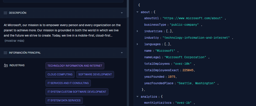 The Companies API Screenshot 1