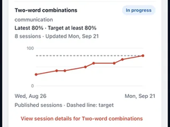 TherapyCRM Family app: a parent sees progress and upcoming visits, fictional demo data
