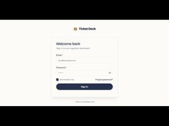 TicketDeck Login Page