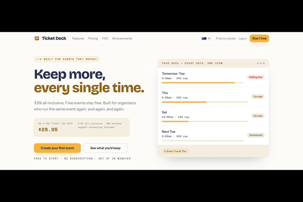 TicketDeck Homepage