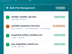 Bulk File Processing: validate an entire vendor file in one pass