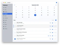 Todoing.ly desktop calendar with a monthly view and tasks scheduled for today.